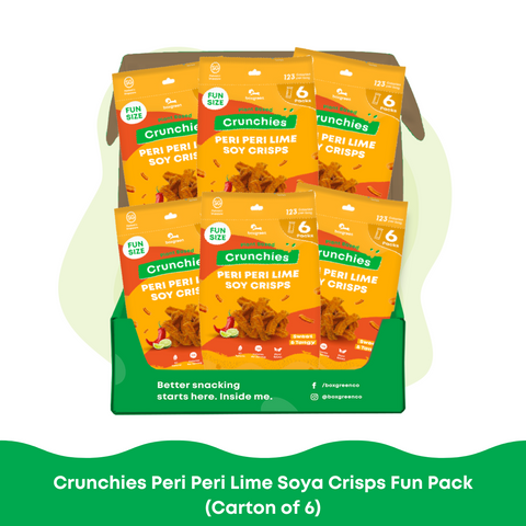 Crunchies Peri Peri Lime Soya Crisps Funpack (Half Dozen)