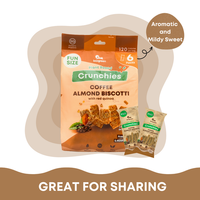 Crunchies Coffee Almond Biscotti with Red Quinoa Funpack (Pack of 6)