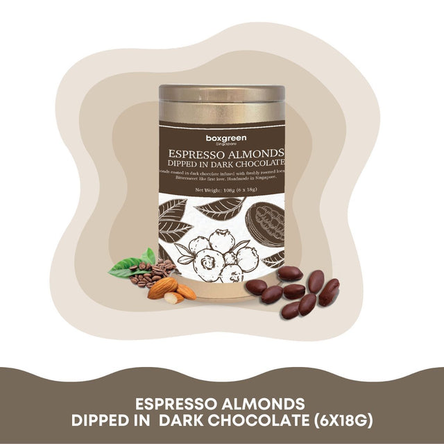 Espresso Almonds Dipped in Dark Chocolate (6x18g)