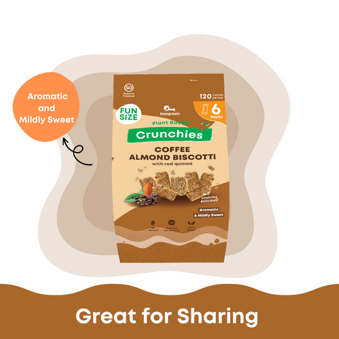 Crunchies Coffee Almond Biscotti with Red Quinoa Funpack (Pack of 6) [Expiry Aug 2024]