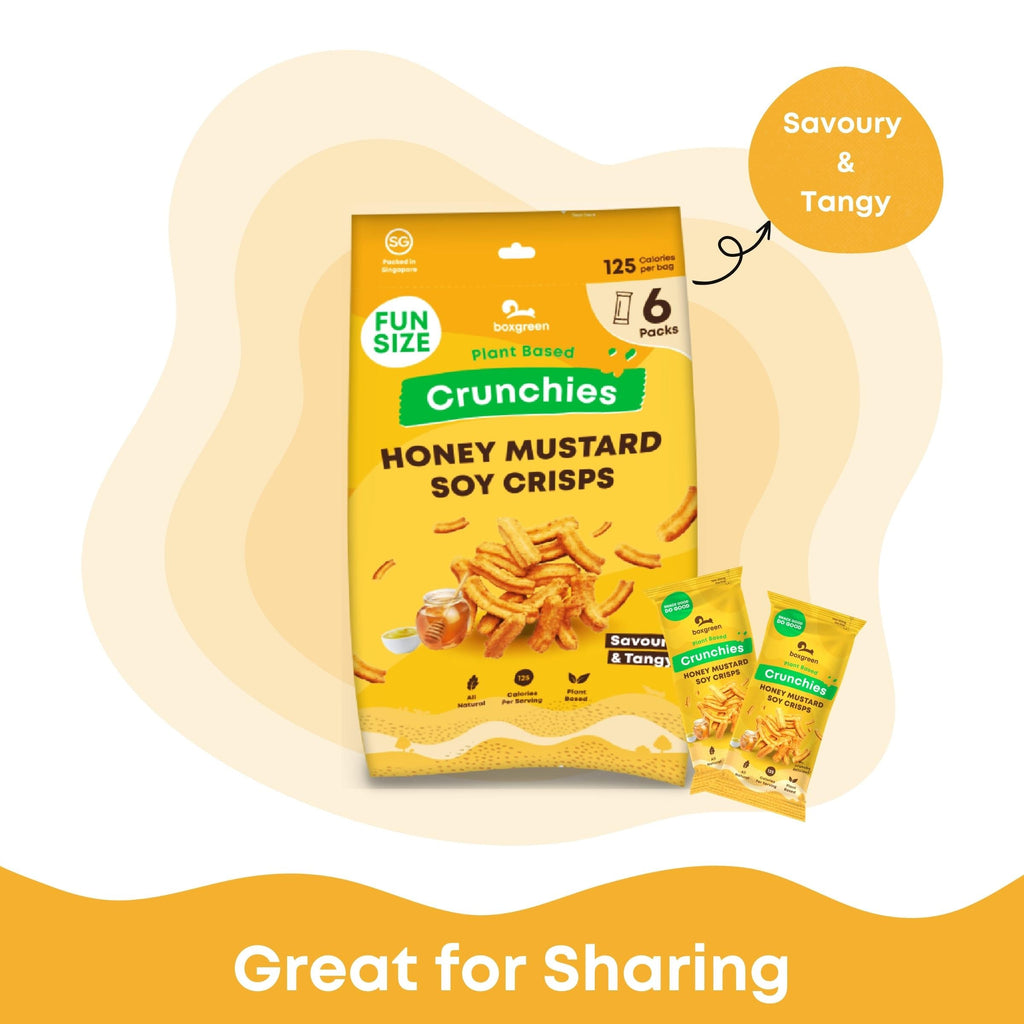 Crunchies Honey Mustard Soy Crisps Funpack (Half Dozen) Boxgreen