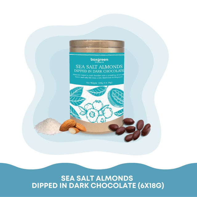 Sea Salt Almonds Dipped in Dark Chocolate (6x18g)