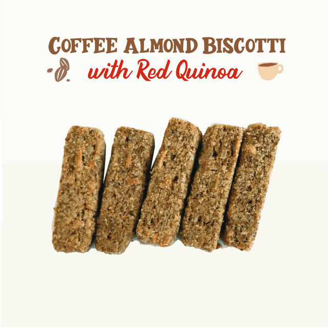 Coffee Almond Biscotti with Red Quinoa