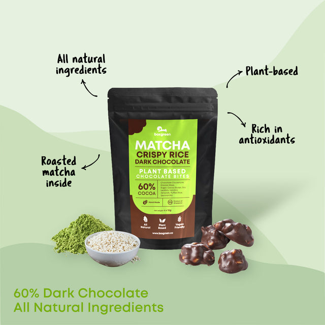 Matcha Crispy Rice Dark Choc Bites (4 x 10g)